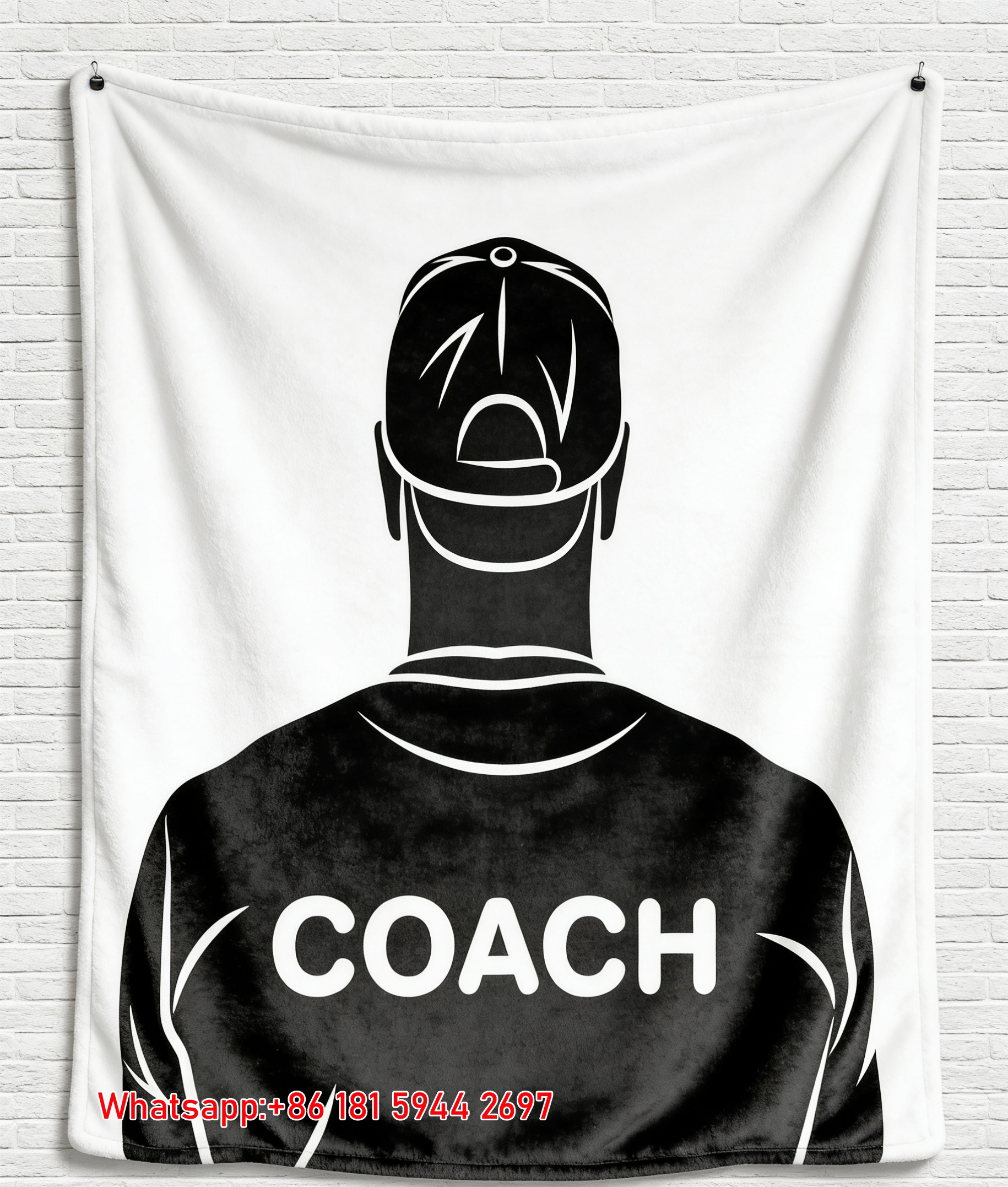 Coach Silhouette Print Flannel Throw Blanket for Sofa C123
